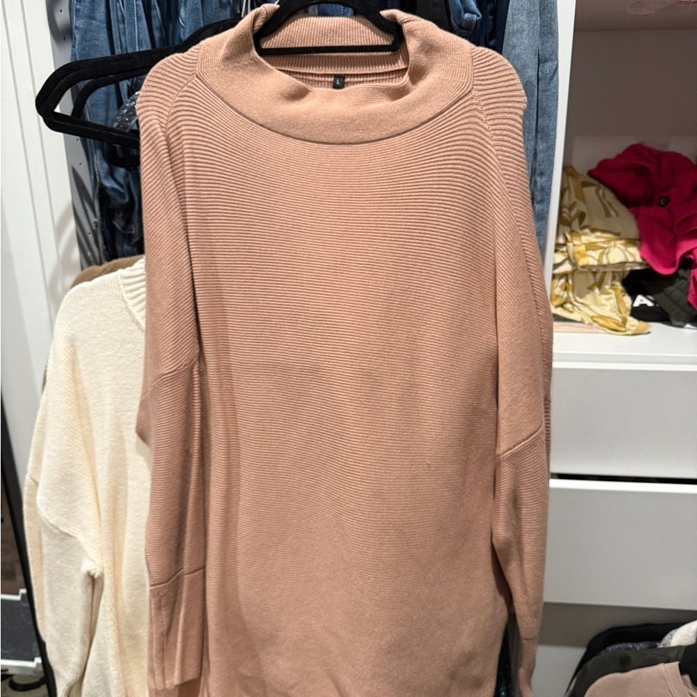 TALULAH Camel Cowl Neck Sweater